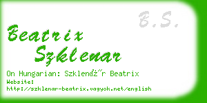 beatrix szklenar business card